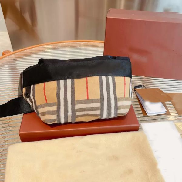 

luxury designer classic lattice waist pack bag couple chest bags wallet sports running female male lattices purse light yellow gray check pl