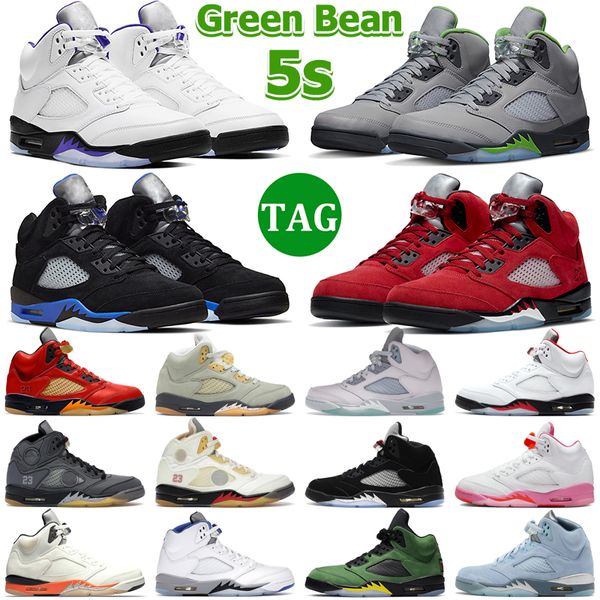 

jumpman 5 retro men basketball shoes 5s green bean racer blue dark concord raging bull red jade horizon moonlight fire red mens trainers spo