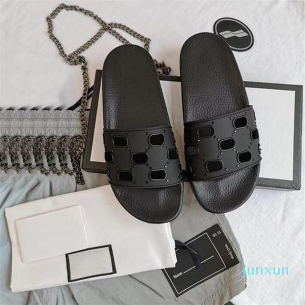 

leather sandal women luxury desingers slippers fashion thin flip flops brand shoe ladie shoes sandals flippers with box216j, Black