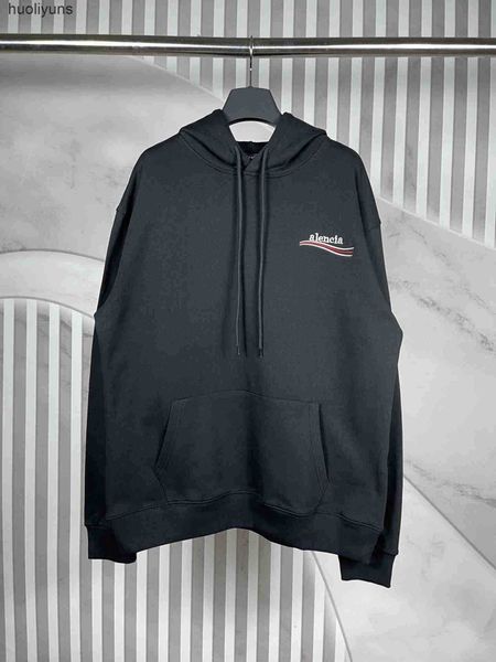

balenciga hoodie designer s sweater 2023 correct loose fitting autumn winter classic letters cola embroidery men women, Black