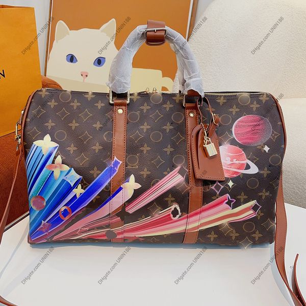 

22fw women duffel totes bag keepall speedy leather classic flower handbag luxurys designers shouder crossbody bag messenger ladies travel ha