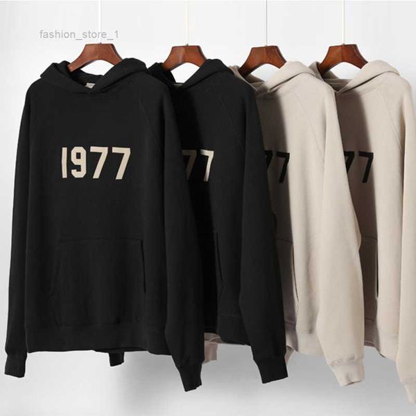 

men's hoodies sweatshirts mens hoodie 2022ss hoodied tech fleece 1977 number printing ess hoody for coupie r wometqe1, Black