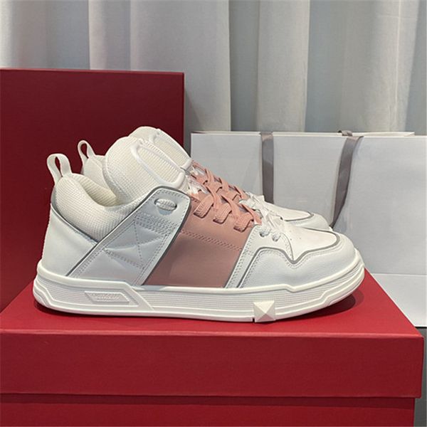 

matching color block casual sneakers for men and women calfskin sneakers, Black
