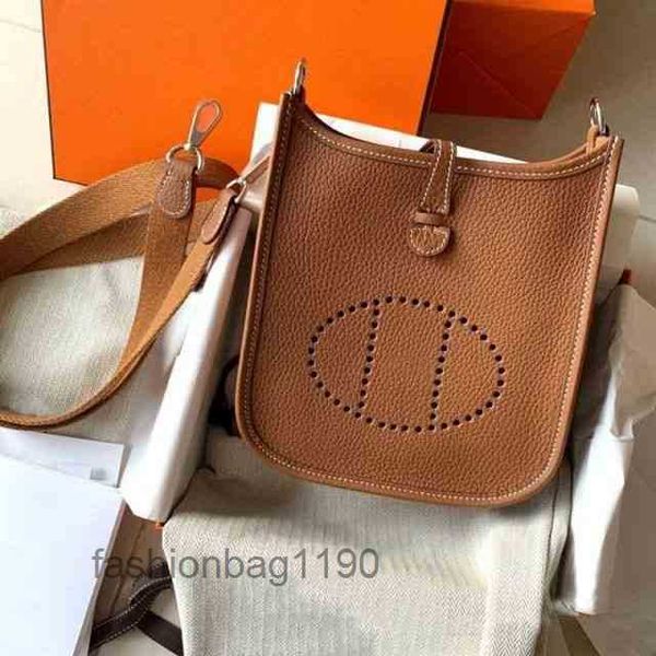 

designer handbags evelynss bags hermee handbag 2022 hollow out bucket bag layer cowhide lychee pattern leather women's single shoulder