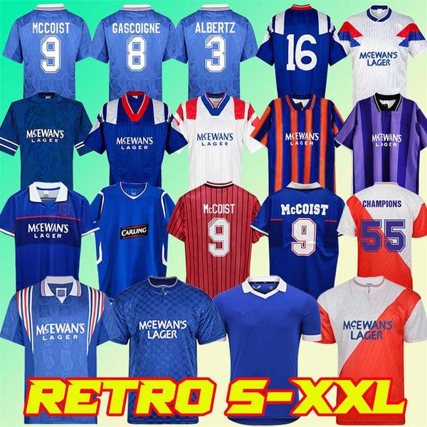 

retro 20 21 glasgow rangers fc soccer jerseys 2021 football shirt gascoigne 87 90 92 94 96 97 99 01 kent stewart aribo laudrup mcc242z, Gray