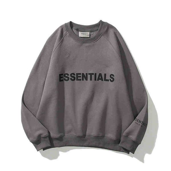 

men's hoodies sweatshirts hoodie quality essentials gao jie chao's stereoscopic press glue reflective round neck sweater hip hop, Black