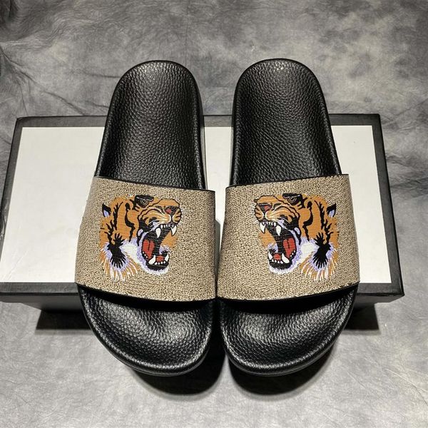

stylish slippers shoes tigers fashion classics slides sandals men women shoe tiger cat design summer huaraches bagand295g, Black