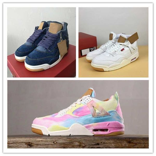 

denim shoes white blue rainbow game red 4s jeans sports sneakers
