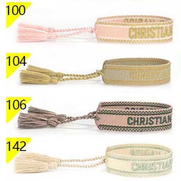 

women's fashion luxury bracelets brand bangle d designer jewelry female embroidery woven bracelet bohemian creative tassel men's g, Black