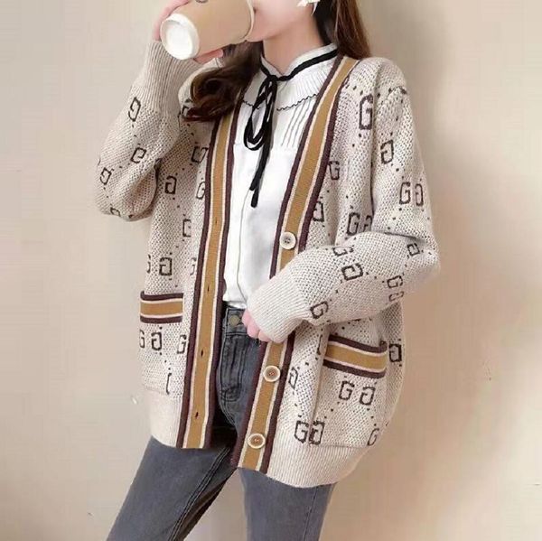 

knitted sweater cardigan for women v-neck long sleeve casual fashion single-breasted jacket cardigans g clothes, White;black