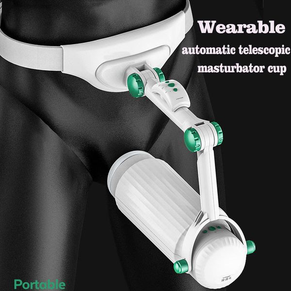 

costumes male wearable automatic telescopic masturbator toys for men fully automatic machine for man sucking pocket puss, Black