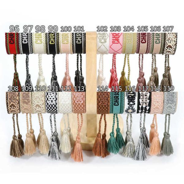 

fashion luxury women's bracelets brand d designer bangle jewelry embroidered word bracelet letter rope woven tassel simple trinket girl, Golden;silver
