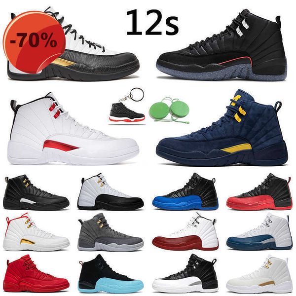 

jumpman 12 michigan men basketball shoes 12s utility grind university gold reverse flu game twist mens trainer