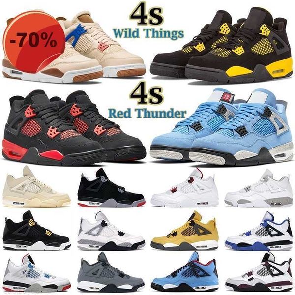 

boots basketball shoes trainers red thunder wild things university blue white oreo bred tour yellow 4s men women jumpman 4 paris what the me, Black