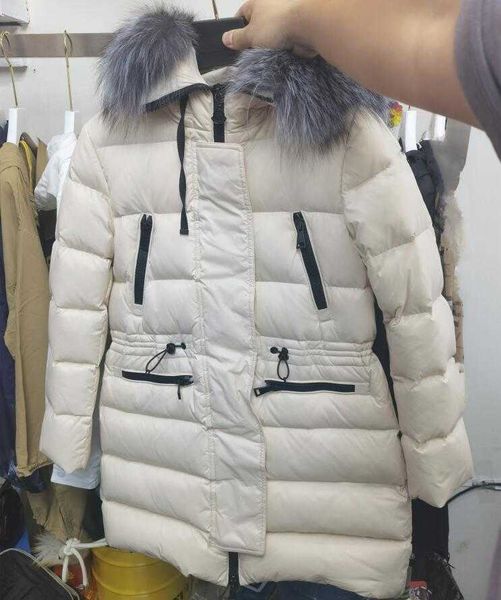 

down jacket for women aphroti designer parkas winter coat fox fur hooded waterproof warm puffer outwear, Black