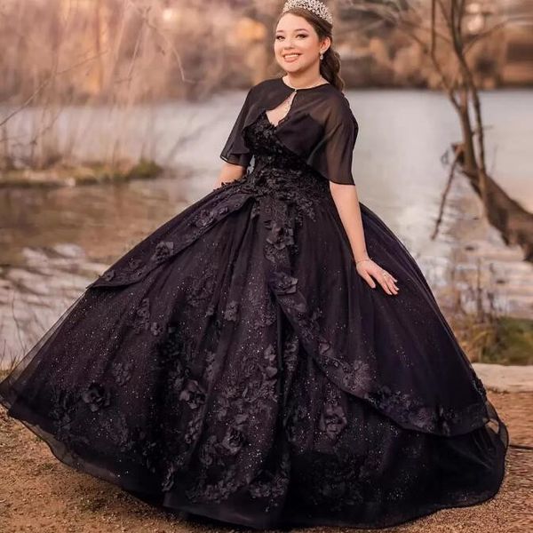 

girls vestidos de 15 anos black quinceanera dresses with wrap appliques lace-up corset gothic prom brithday gown wear, Blue;red