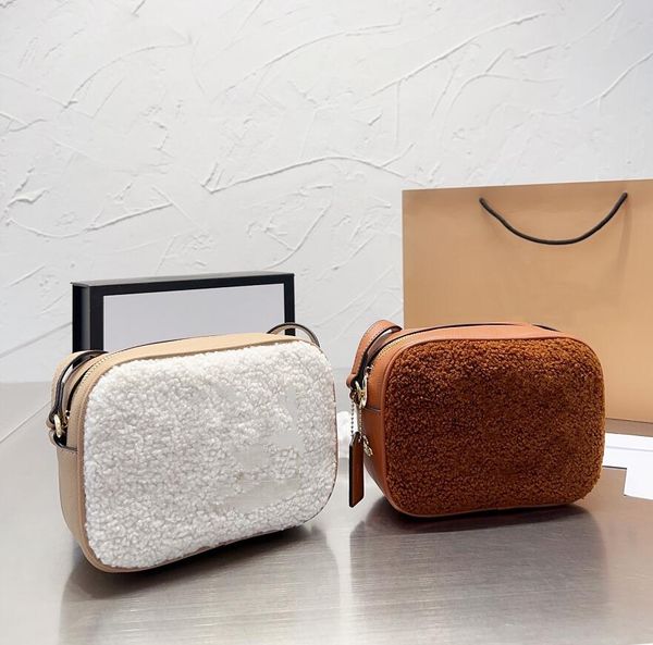 

designers lamb wool handbag shoulder bags women plush zipper cross body winter leisure camera bag fashion new style womens handbags messenge