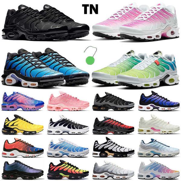 

2021 tn plus men running shoes women trainers triple black white hyper blue voltage purple smoke grey lava mens outdoor sports sneakers