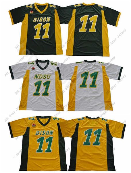 

american college football wear ndsu bison 11 carson wentz football jerseys north dakota state college wentz jersey stitched university team, Black