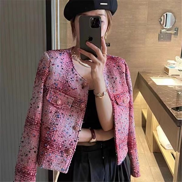 

chan new women's brand jacket fashion grade autumn winter logo tweed coat overcoat leisure spring coats cardigan women birthday christm, Black;brown