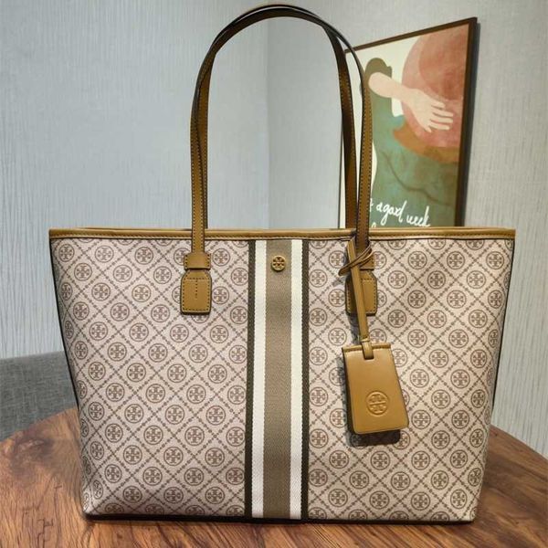 

bag handbags women's torysburchs designer tote pvc with cowhide jacquard 8-character printed shopping large capacity single shoulder cr