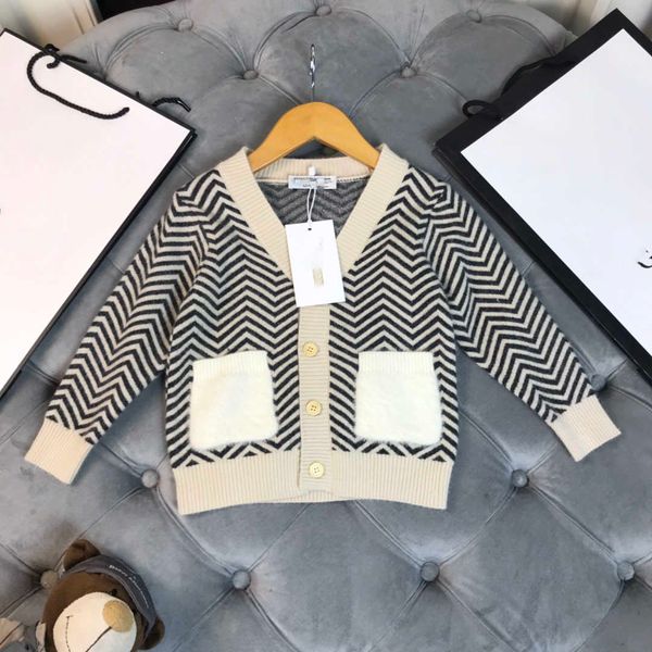 

clothing sets children's knitted cardigan autumn and winter new cashmere knitted handsome boy sweater fashion girls sweater 1230t022, White