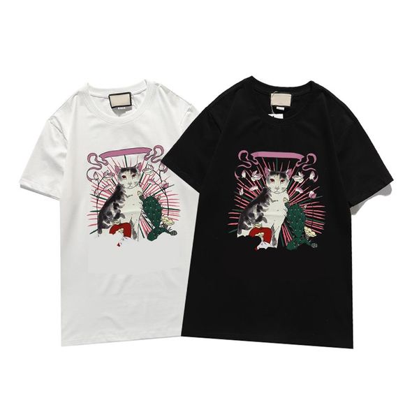 

mens stylist t shirt summer brand breathable loose tshirts for men and women couple designer hip hop streetwear luxury tees264q, White;black