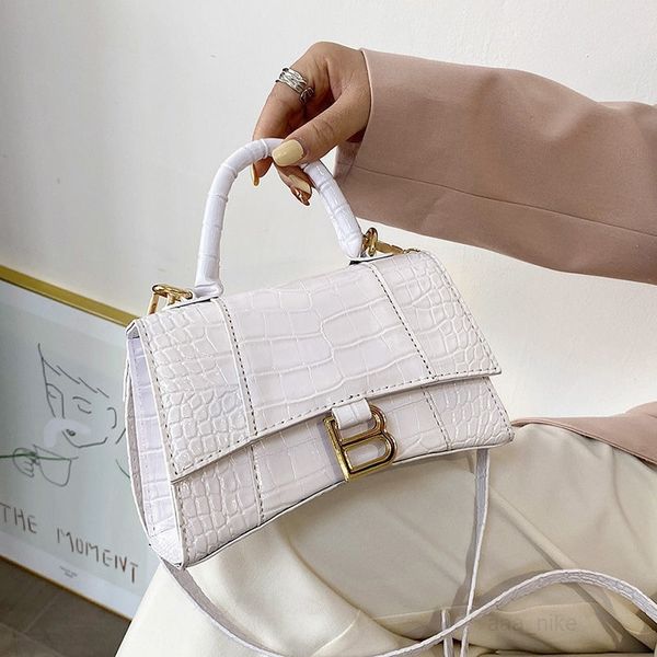 

designer hourglass bags balencaigass texture hourglass 2022 new crocodile pattern foreign style versatile one shoulder messenger bag fashion