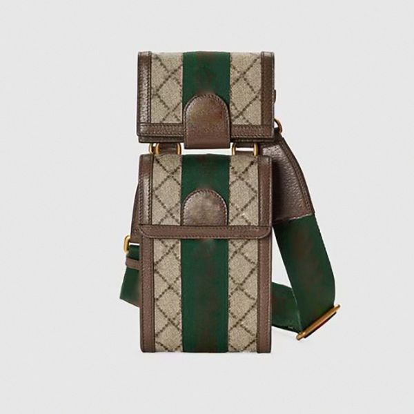

ophidia mini bag and detachable wallet blondie mini belt bags love parade collection women luxury designer beige ebony canvas brown leather