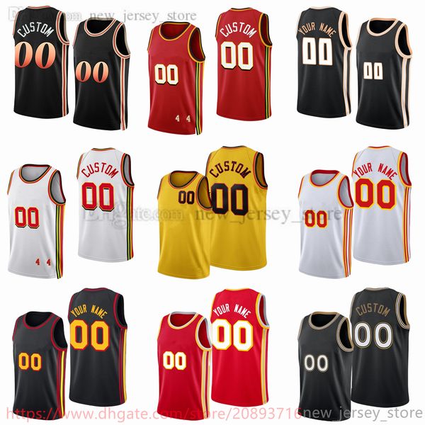 

custom printed 2022-23 new season basketball jerseys 12 de'andre hunter 1 jalen johnson 14 aj griffin 17 onyeka okongwu 8 justin holida, Black;red