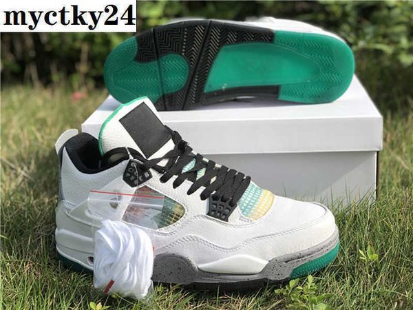 

2022 4 wmns rasta mens basketball shoes jumpman 4s white tech grey genuine leather sport outdoor sneakers with box full size 40--47.5