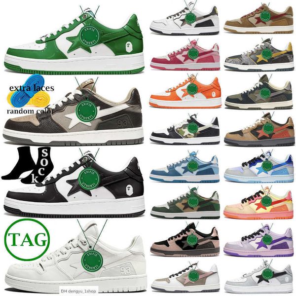 

casual shoes mens womens sneakers bapestas designer black grey orange white blue red platform 2023 bapesta baped sta sk8 women mens camo jor