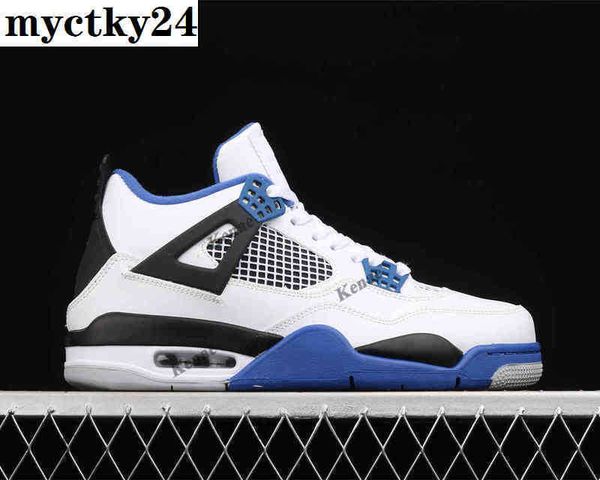 

motorsports jumpman 4 4s shoe white blue mens womens basketball shoes