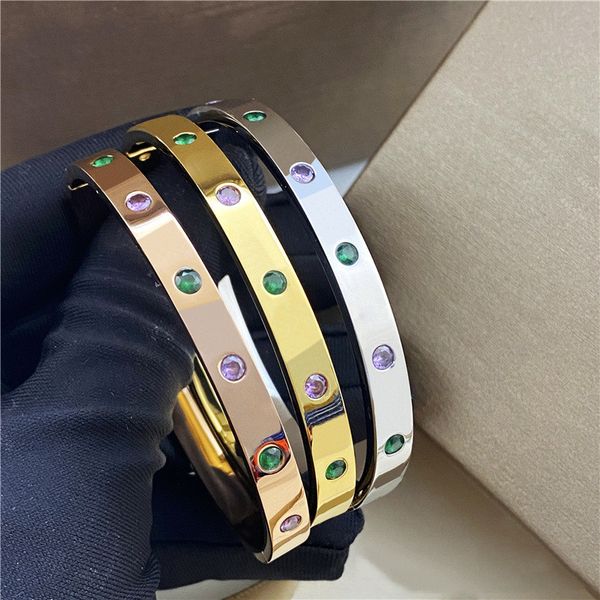 

crystal thick gold bangles diamond for women indian jewelry with charms wholesale jewelris elegant luxury silver jewlery designer bracelet t, Black