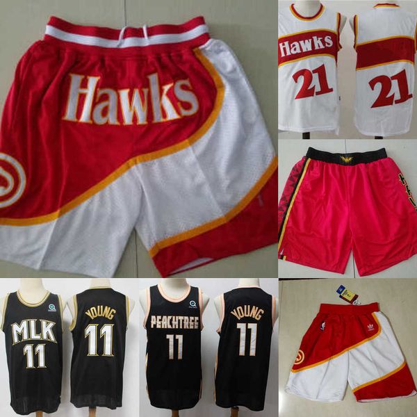 

atlanta''hawks''men throwback jersey spud 4 webb trae 11 young 21 basketball shorts basketball jerseys red black white, Black;red