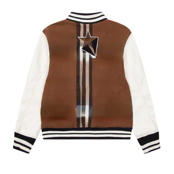 

bb designer jacket mens baseball jackets tb embroidered wool coat burb men women casual sweatshirt fashion cardigan coats, Black;brown