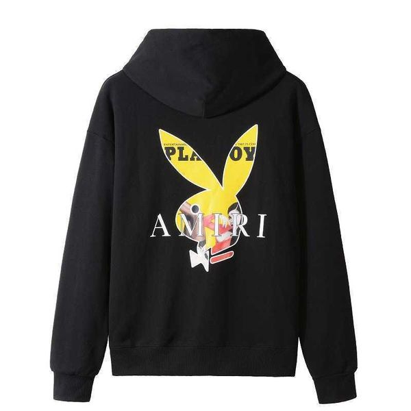 

rabbit amirs hoodie sweatshirt head sweat winter fashionable letter pullover long sleeve youth loose casual plush darr, Black