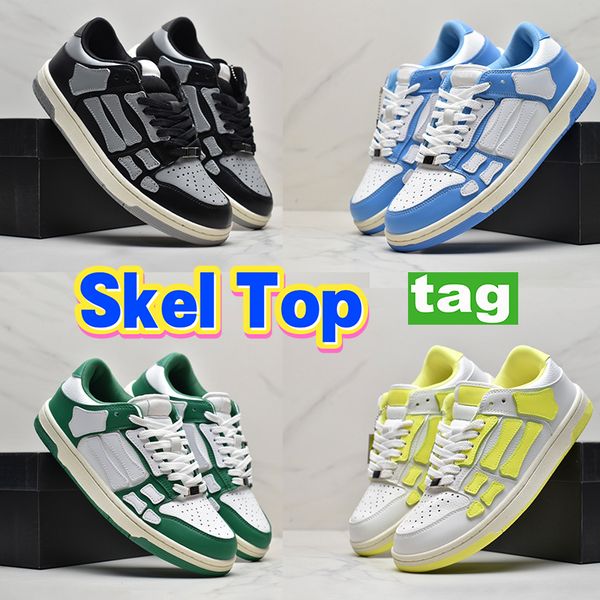

designer skel running shoes low genuine leather men women sneaker triple white grey black green lilac red pink khaki purple lime orange brea