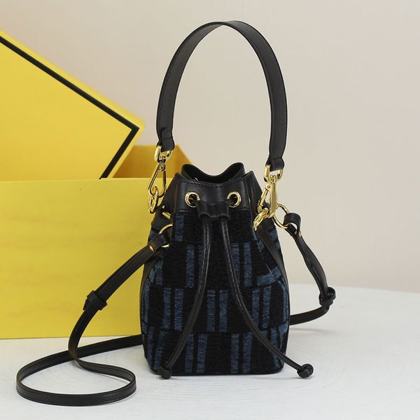 

drawstring bucket bag women handbags purse crossbody bags removable handle strap gold hardware fashion letters classic small tote wallet