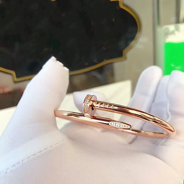 

europe and america luxury nail bangle fashion designer couple valentine's day wedding gift 316l stainless steel jewelry factory wholesa, Black