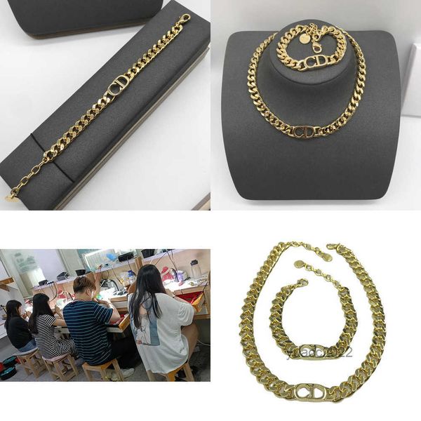 

designer midi new letter bracelet necklace neckchain fashion gold plated thick chain, Silver