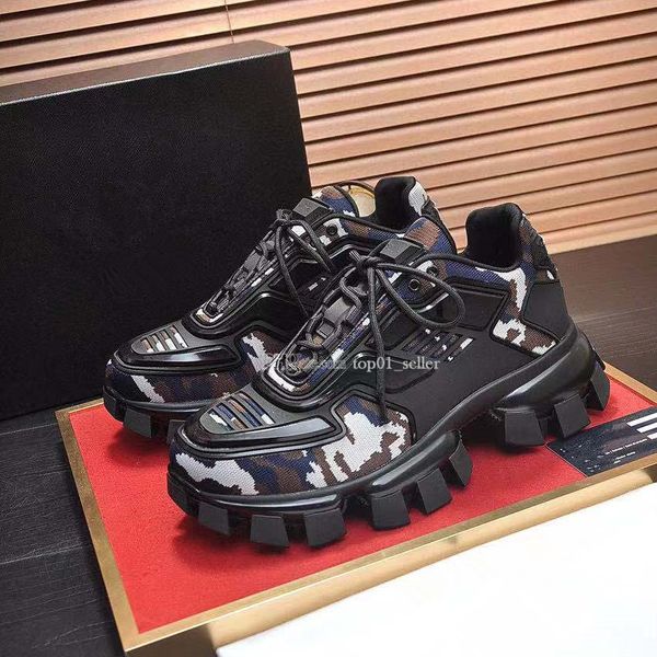 

prad designer casual shoes platform mens cloudbust thunder knit fabric sneakers luxury designer prads shoe light rubber sole 3d trainers 8es