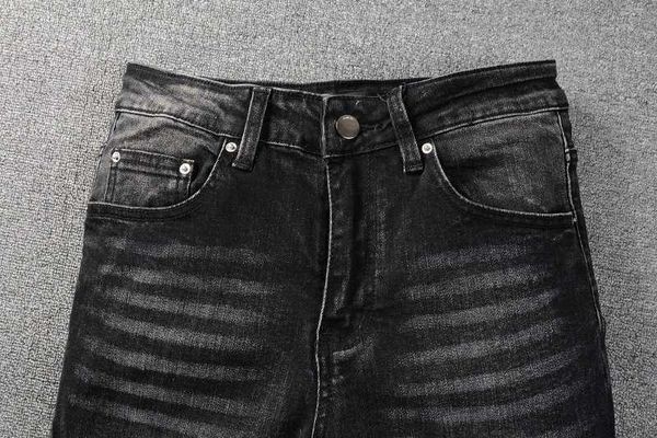 

men's jeans amirs designer fashion pants cool stylish leisure ripped brand amira street casual elastic hole patch youth black tight den, Blue