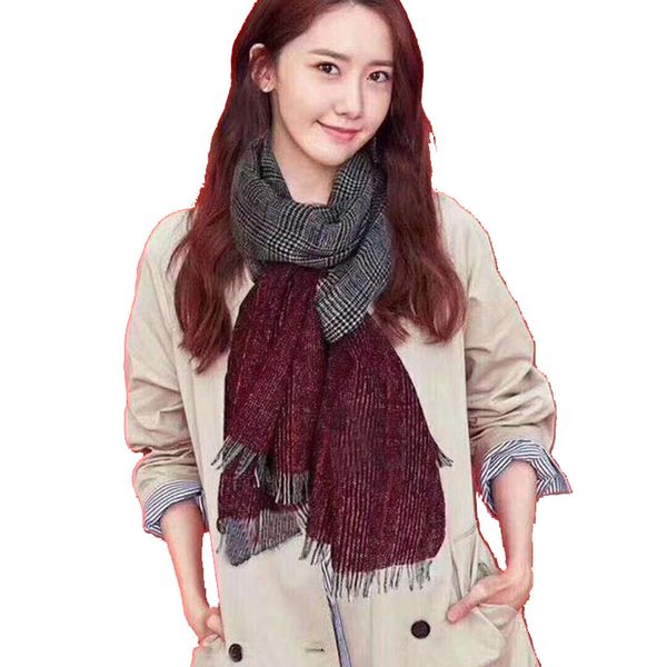 

scarf women new imitation cashmere retro british tassel plaid autumn winter thicken warm bib fashion shawl dual-use female wrap, Blue;gray