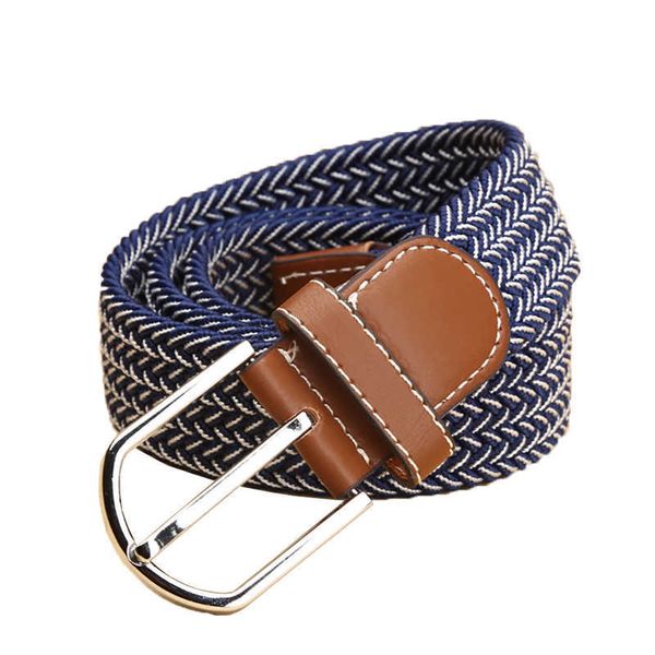 

belts fashion men and women's canvas belt elastic stretch canvas belt leather metal buckle knitted belt braided belts g221027, Black;brown