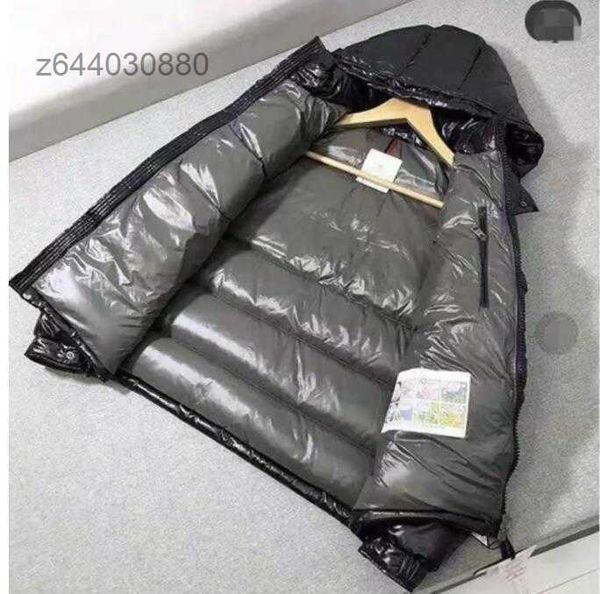 

down parkas winter jacket puffer jackets hooded thick coats couples with monc badge parka winters coat hw3i, Black