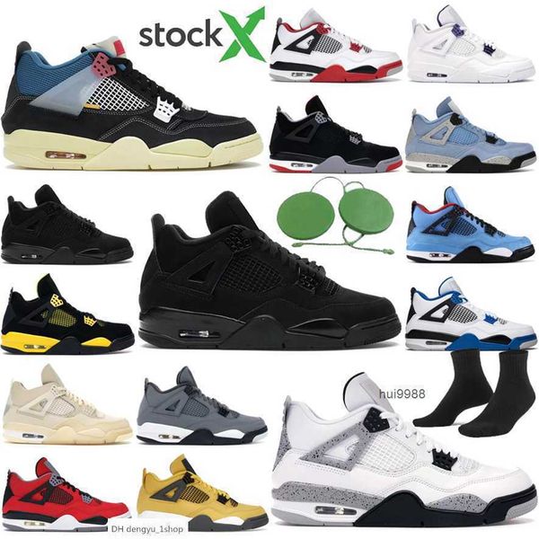 

shoes basketball shoe mens trainers sport sneakers red thunder infrared black cat bred university blue sail cool grey men jumpman 4 4s jordo