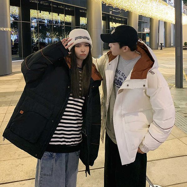 

winter men's down jacket thickened warm keeping couple outdoor men, Black