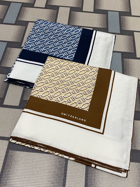 

women's square scarf 100% silk material print letters pattern beautiful scarves shawl size 90cm -90cm, Blue;gray