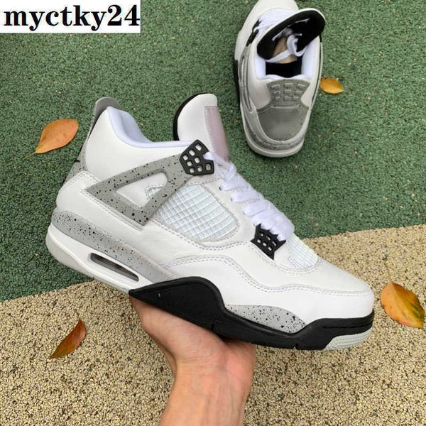 

white cement jumpman 4 4s fashion shoe mens basketball shoes